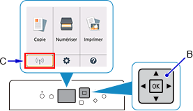 Écran ACCUEIL : Sélectionnez État du réseau